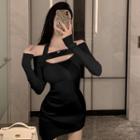 Cold-shoulder Cutout Knit Dress