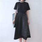 Check High-waist Midi-skirt