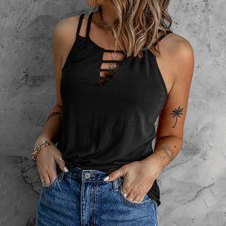 Plain Cut Out Camisole Top