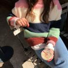 Color Block Sweater Stripe - Rainbow - One Size