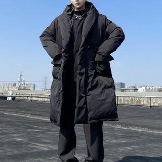 Padding Long Jacket With Sash