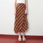 Tie Waist Printed Chiffon Midi Skirt