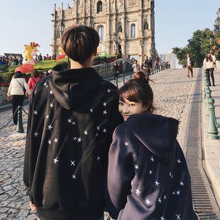 Star Print Hooded Sweatshirt