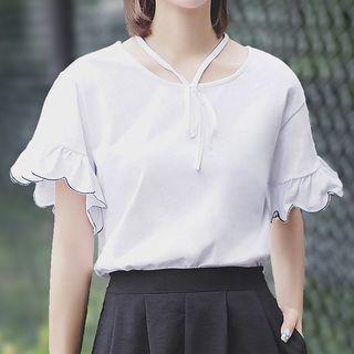 Scallop Edge Short-sleeve T-shirt