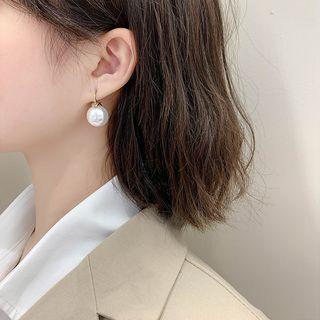 Faux Pearl Drop Earring 1 Pair - Gold Plated - Earrings - Four Pearls - White & Champagne - One Size