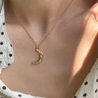 Alloy Moon Pendant Necklace 1 Pc - As Shown In Figure - One Size