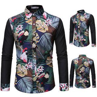 Floral Jacquard Paneled Shirt