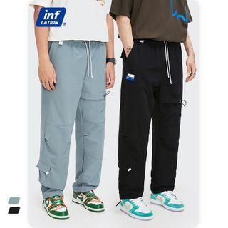 Short-sleeve Stand-collar Jacket / Drawstring Cargo Jogger Pants