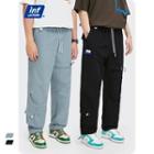 Short-sleeve Stand-collar Jacket / Drawstring Cargo Jogger Pants