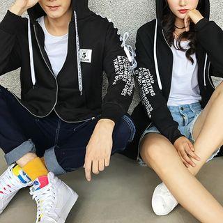Couple Matching Hooded Zip-up Jacket