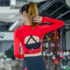 Sports Long-sleeve Cutout Back T-shirt