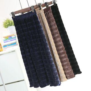 Striped Pattern Velvet Skirt
