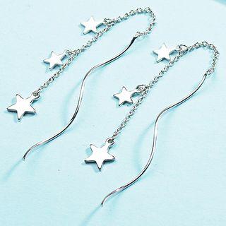 Star Threader Earring 1 Pair - White Gold - One Size