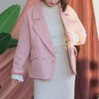 Double Breasted Coat Pink - One Size