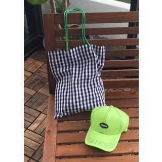 Gingham Nylon Shopper Bag