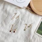 Non-matching Alloy Square Dangle Earring