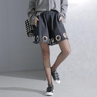 Metals-accent Wide-leg Shorts