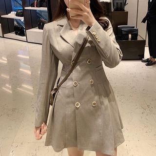 Double-breasted Notch Lapel A-line Dress