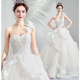 One Shoulder Ball Gown Wedding Dress