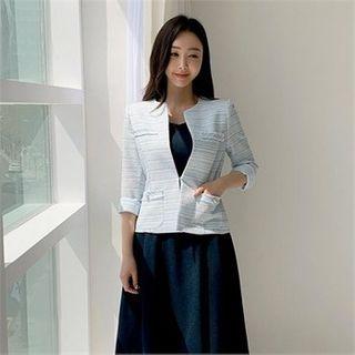Stripe Hook And Eye Blazer