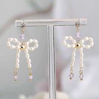 Bow Freshwater Pearl Dangle Earring