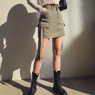 Strap-detail Cargo Skirt