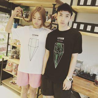 Couple Matching Printed Short Sleeve T-shirt