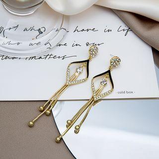 Rhinestone Drop Earring E2837-2 - 1 Pair - Gold - One Size