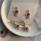 925 Sterling Silver Santa Drop Earring / Clip-on Earring