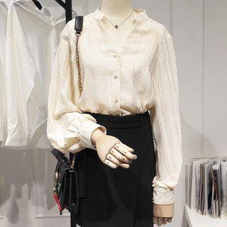 Lantern Sleeve Chiffon Loose-fit Blouse