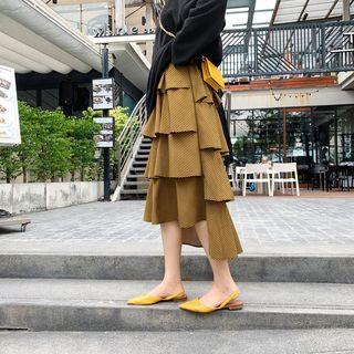 Tiered Midi Skirt Yellow - One Size