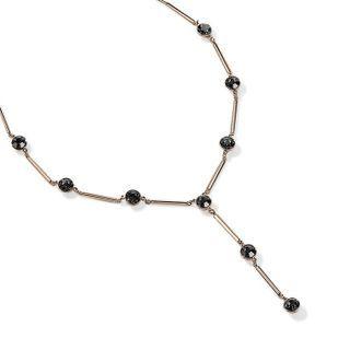 Rhinestone Y Necklace Coffee Gold - One Size