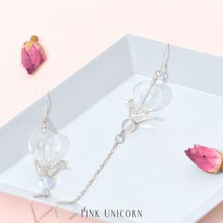 Origami Glass Ball Line Earring