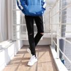 Slit-trim Fray-hem Straight-cut Pants