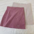 Plaid Corduroy Split A-line Skirt