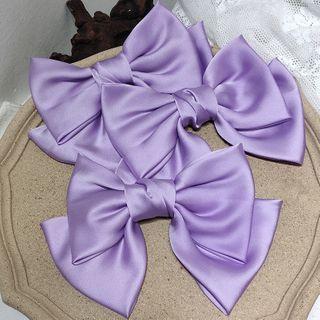 Satin Bow Hair Clip Purple - One Size