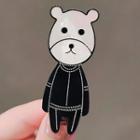 Bear Stainless Steel Hair Clip Ly1686 - Black & White - One Size
