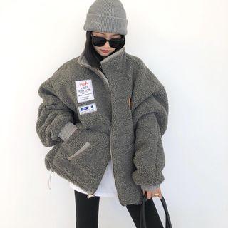 Long-sleeve Reversible Applique Fleece Jacket