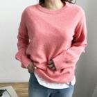 Crew-neck Colored Wool Blend Sweater