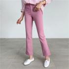 Frayed Colored Straight-cut Pants