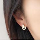 Double Hoop Clip On Earring / Ear Stud 1 Pair - Gold - One Size