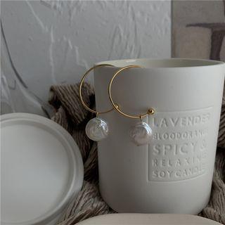 Irregular Natural Freshwater Pearl Earrings  - A Pair