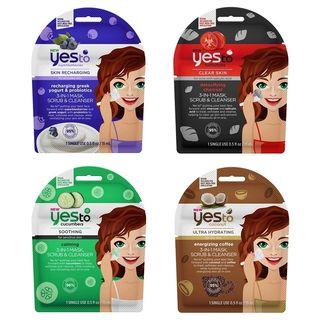 Yes To - 3-in-1 Mask, Scrub & Cleanser (set Of 4) Set Of 4 (1pc Each)