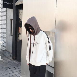 Loose-fit Colorblock Hoodie White - One Size