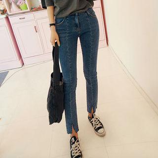 Slit-hem Slim-fit Jeans