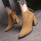 Block-heel Zipped Short Boots