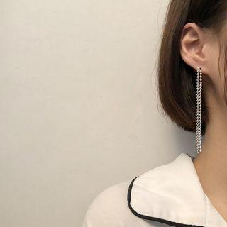 Silver Fringed Earring 1 Pair - Earring - Tassel - One Size