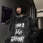 Tie-dye Lettering Fleece Hoodie