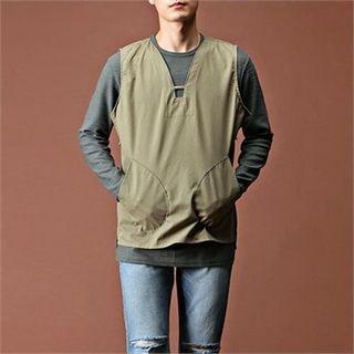 Zip-accent Cotton Vest