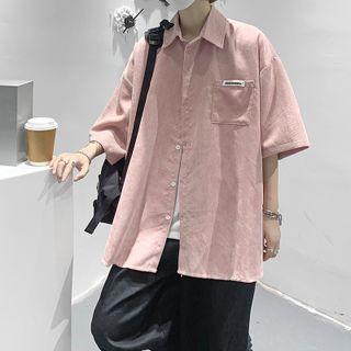 Pocket Front Corduroy Short Sleeve Shirt
